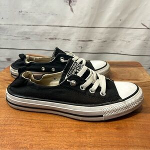 Black converse slip on shoes womens size 7.5